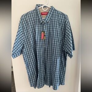 Wrangler Men's Casual Blue Checkered Shirt 2XL